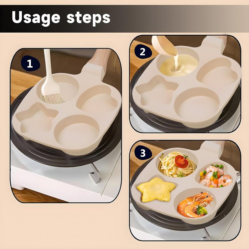 Non-stick Pan Pot Home Kitchen Cookware Egg Hamburger Steak Flat Bottom Frying
